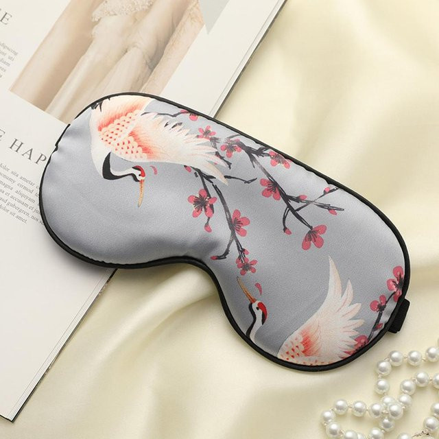 Wucifang Schlafmaske aus Maulbeerseide, Grau, Unisex - Bild 1