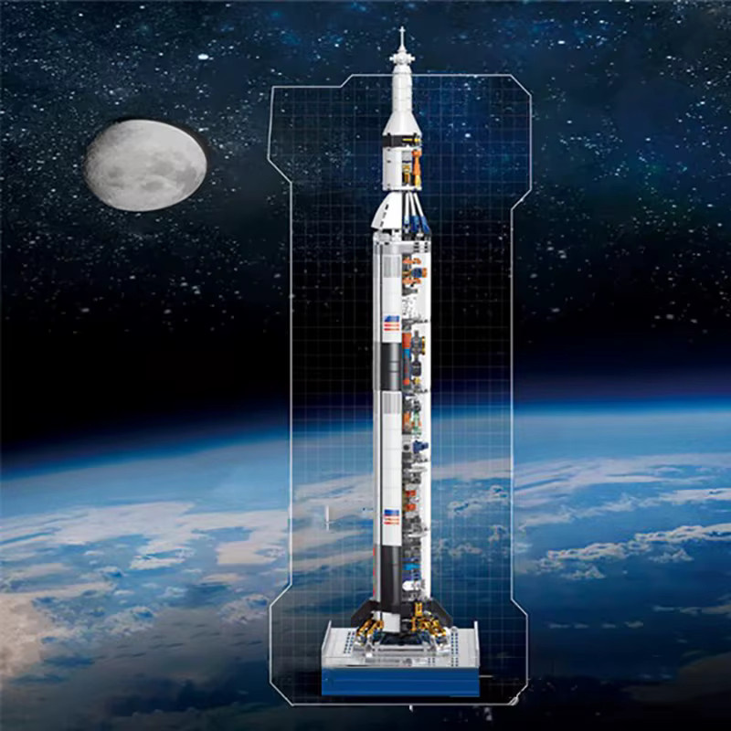 barweer Saturn V Trägerraketen, Raumfahrzeug-Modellbausatz, Weltraum, 846 Teile - Bild 2