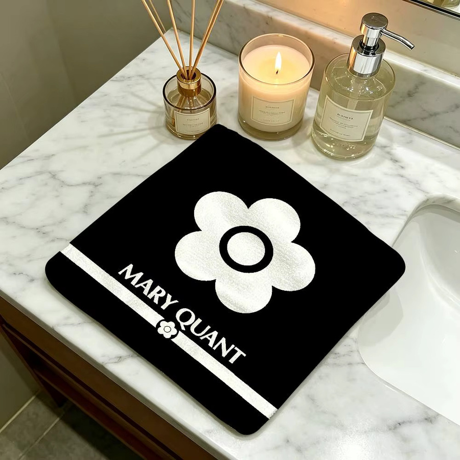 Q-QUANT MARY Handtuch mit floralem Retro-Design in Schwarz, Material: Baumwolle und Polyester, B/H: 30,0 x 25,0 cm - Bild 3