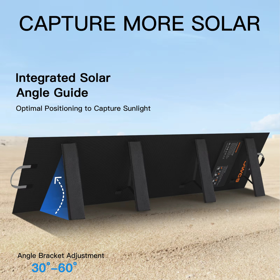 MHPOWOS Faltbares Solarpanel in Schwarz, Tragbares Mobiles Solarladegerät für Laptop und Solargenerator, ideal für Camping, Angeln und Wohnmobil - Bild 8