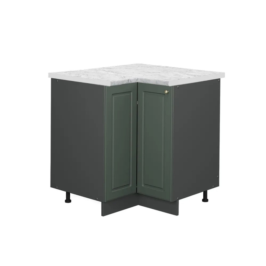 Vicco Eckunterschrank Fame-Line Landhausstil in Grün-Gold und Anthrazit mit Soft-Close-Türen, B/T/H: 80,5 x 60,0 x 82,0 cm - Bild 2