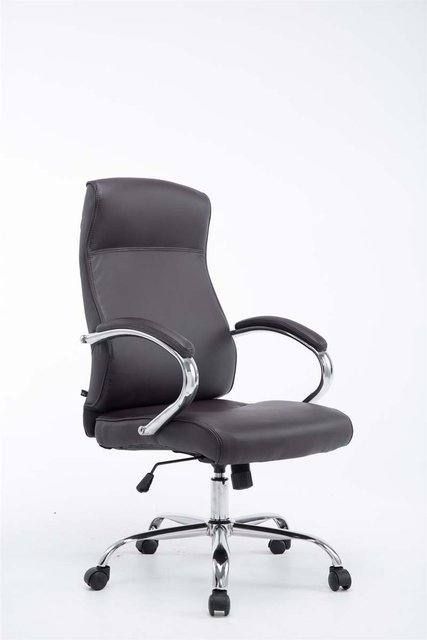 TPFLiving Bürostuhl Lausitz XXL Executive Chair aus Kunstleder in Braun mit Armlehnen und Rollen - Bild 1