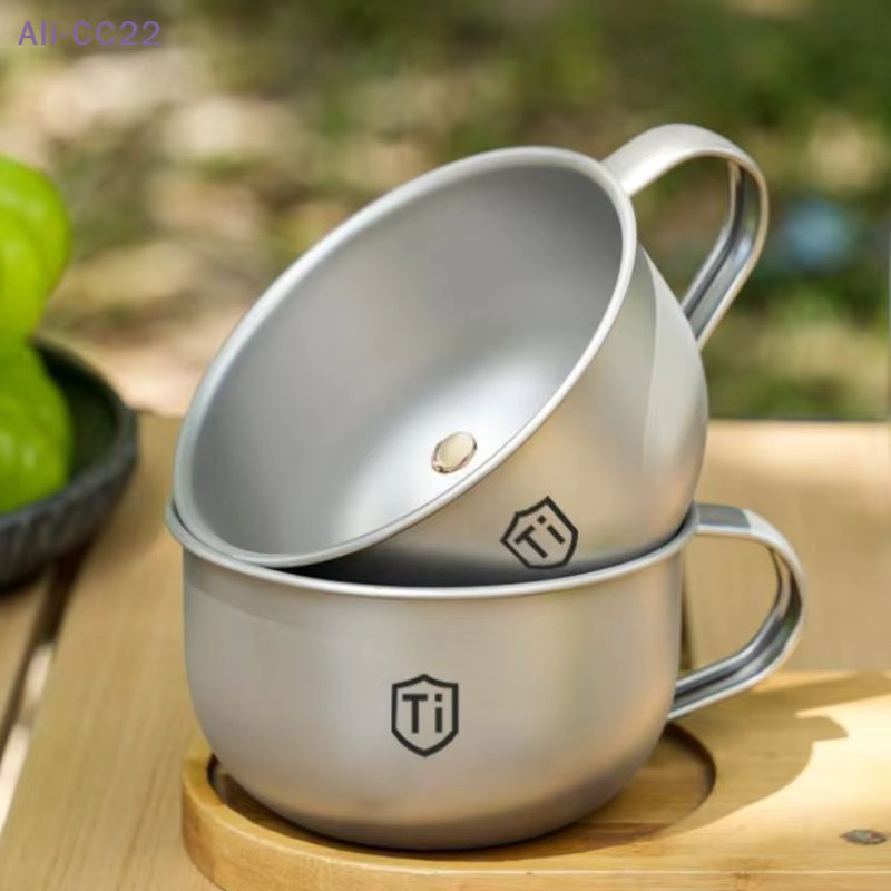 GUOMUZI Tragbarer Camping-Wasserbecher aus Titan in Silber, 220 ml - Bild 2