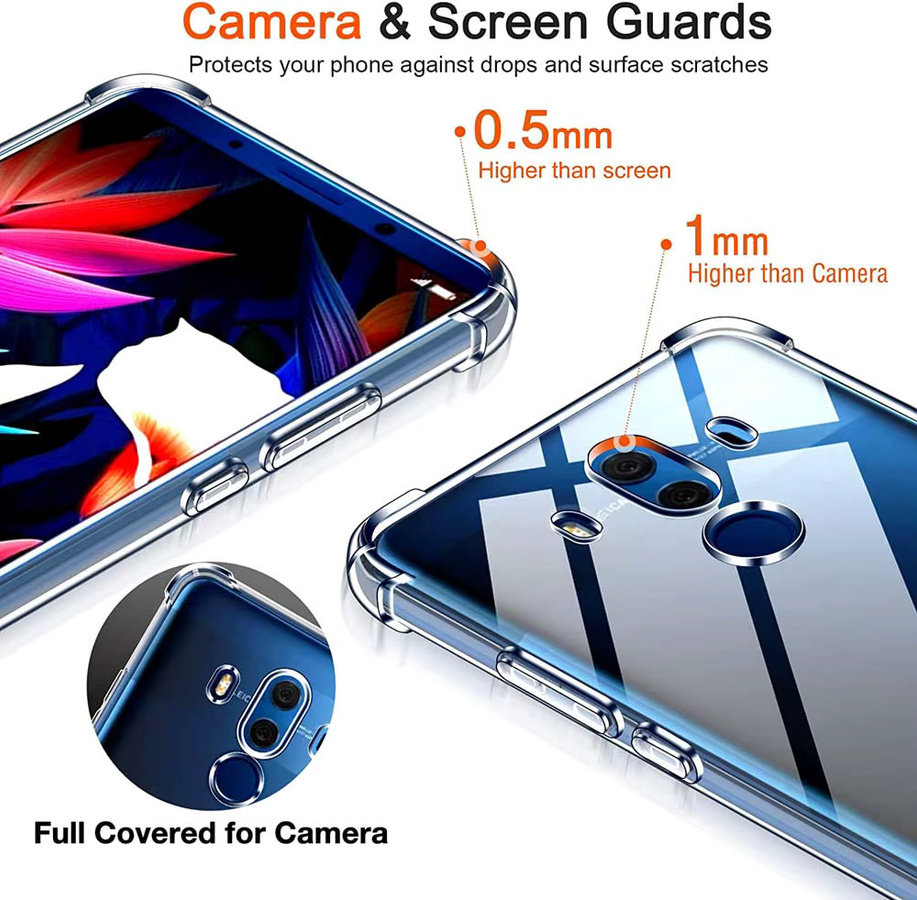 Stoßfeste Air-Bag Schutzhülle für Huawei Mate 10 Pro bis Mate 60 Pro, transparente Handyhülle mit 1,5 mm Dicke - Bild 3