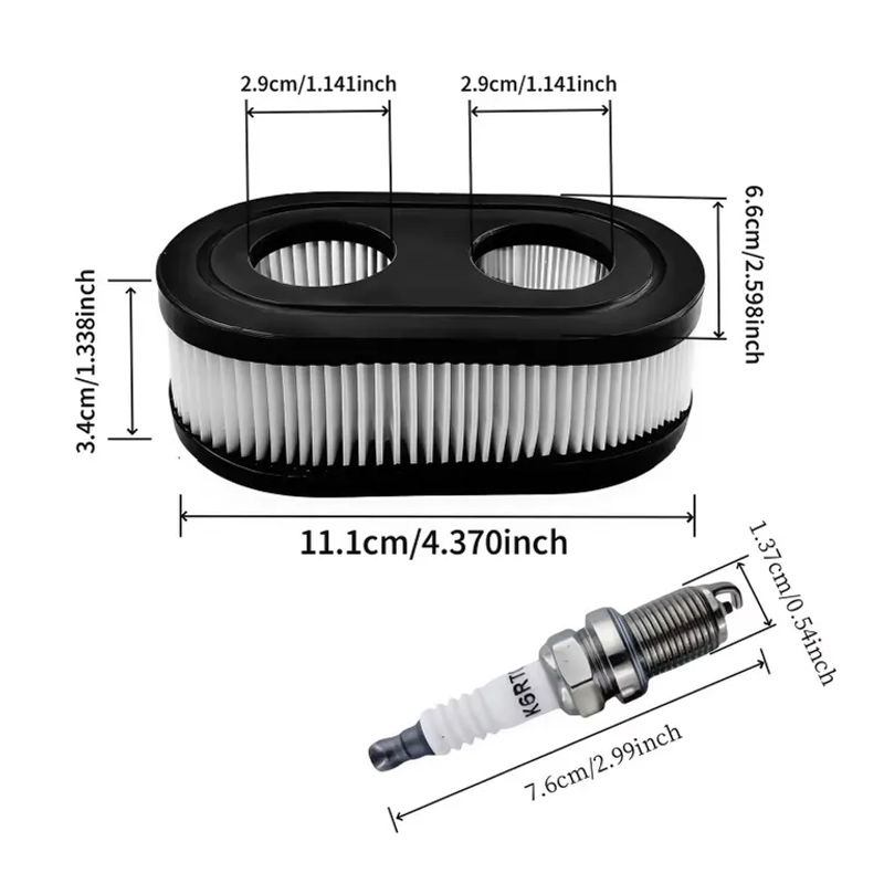 GMIGE Luftfilterabdeckung und Zündkerze K6RTC Set für Briggs & Stratton 650EXI 675EXI 675IS Rasenmäher - Bild 2
