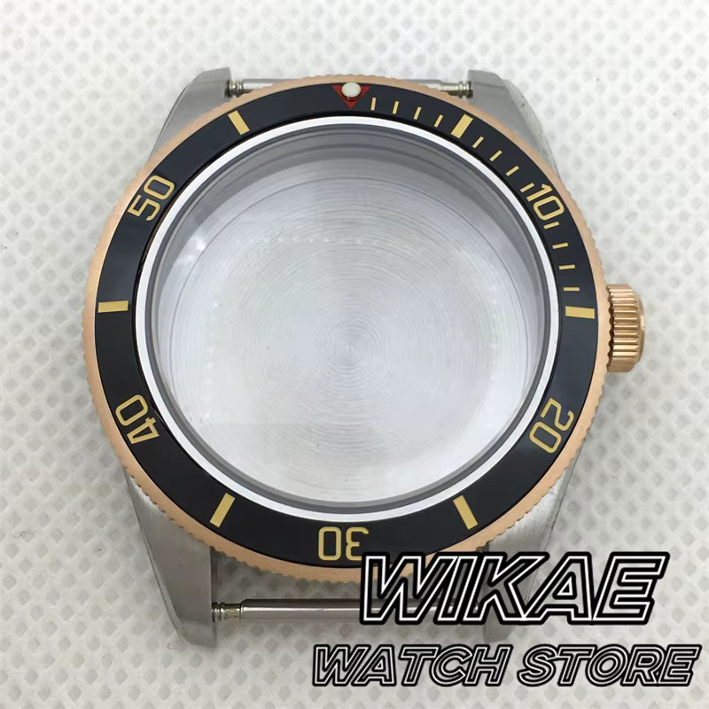 Uhrengehäuse Edelstahl, 39 mm, Schwarz-Silber-Roségold, Saphirglas - Bild 2