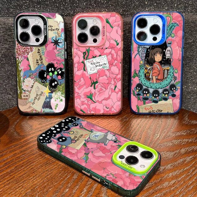 SpiritedS Cartoon A-Away Handyhülle für iPhone 16 15 14 13 12 11 Pro Max Plus in Bunt - Bild 1
