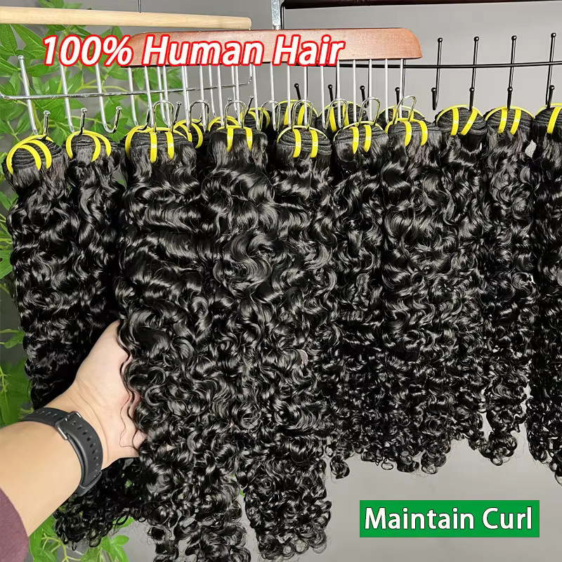 DEENTOSHAIR Echthaar-Extensions, Burmesisches Lockiges Echthaar, Damen, Farbe 1B - Bild 3