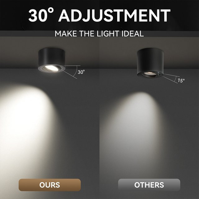CHENBEN LED Downlights in Schwarz, moderne Einbauleuchten aus Aluminium mit RGB-Farbwechsel und Dimmer für die Innenbeleuchtung im Schlafzimmer - Bild 1