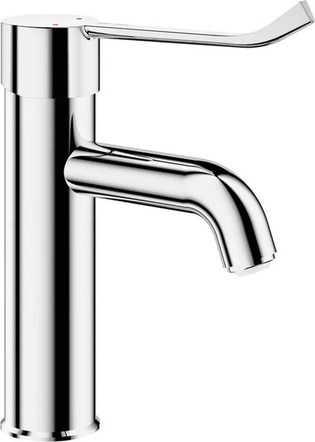 Delabie Einhebel-Waschtischmischer EP mit Hygienehebel in Chrom, Farbe: Silber, Höhe: 9,5 cm, Länge: 12 cm - Bild 1