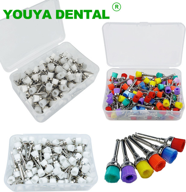YOUYA DENTAL Dental Nylon Polierpinsel, 100 Stück, Latch Typ - Bild 1