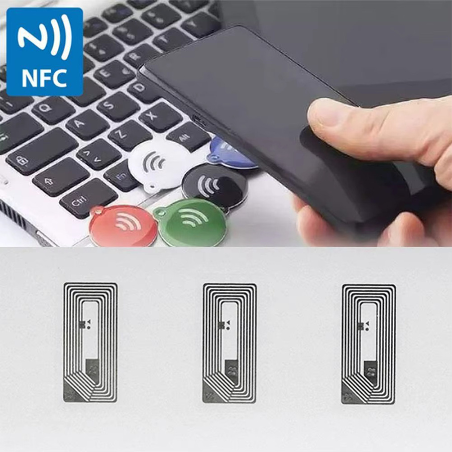 10 Stück NFC-Chip Ntag213 Aufkleber Wet Inlay, 13,56 MHz, B/H: 1,1 x 2,1 cm - Bild 3