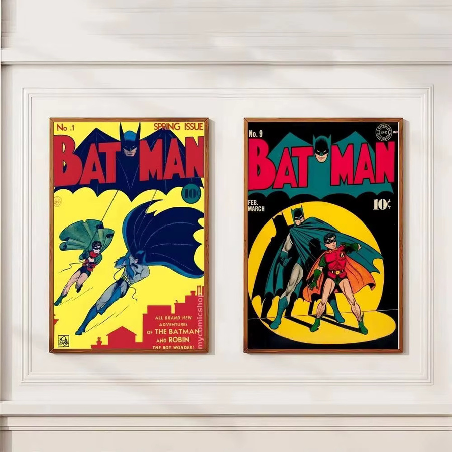 KAYOU Cartoon B-Batman Classics Poster, selbstklebender Kunst-Aufkleber aus wasserfestem Papier in Multicolour, rechteckiges Retro-Wanddekor - Bild 3
