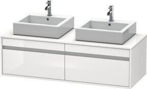 Duravit Waschtischunterschrank Ketho in Weiß Hochglanz, Wandmontage, B/T/H: 140 x 55 x 42,6 cm - Bild 1