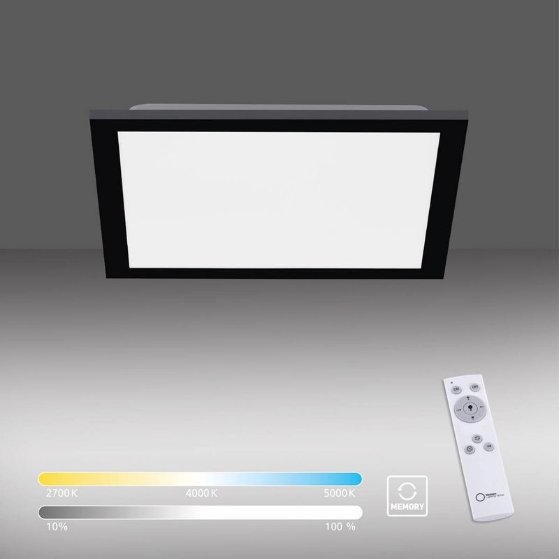 Just Light FLAT LED-Deckenleuchte dimmbar mit Fernbedienung und CCT-Lichtmanagement, Schwarz/Weiß, B/T/H: 29,5 x 29,5 x 6,5 cm - Bild 3