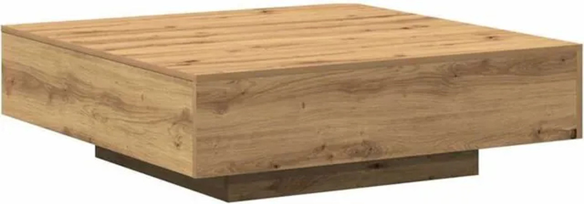 Vidaxl Couchtisch Artisan-Eiche in Braun und Eiche Natur, quadratisch, Holzwerkstoff, B/T/H: 100 x 100 x 31 cm - Bild 1