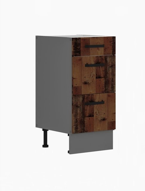 Unterschrank OLD STYLE Küchenzeile in Old Wood Optik, Farbe: Brown, Breite: 40 cm - Bild 1