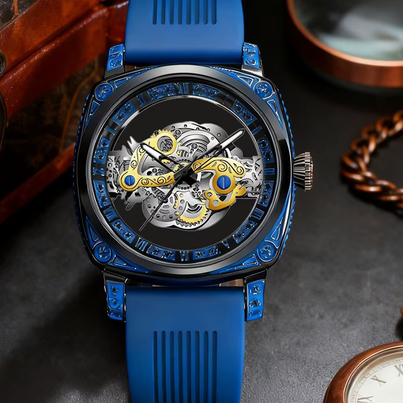 CAROTIF Armbanduhr Quarz, blaues Band, Herren - Bild 3