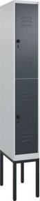 C+P Doppelstock-Spind Classic PLUS mit 1 Abteil und Sicherheits-Drehriegel, Farbe Anthrazitgrau, H x B x T: 212 x 30 x 50 cm - Bild 1