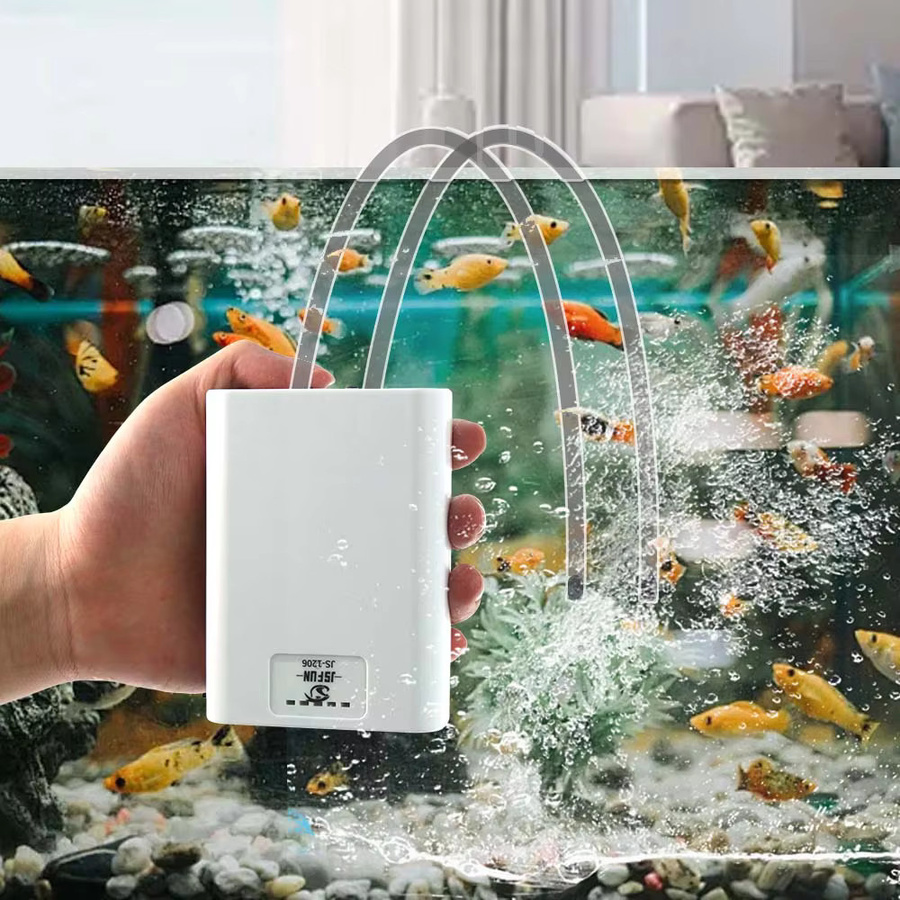 JSFUN Silent Aquarium Luftpumpe mit Einzel- und Doppelloch-Option in Weiß - Bild 5