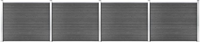 vidaXL Zaunelement Set WPC in Schwarz, B/H: 699 x 146 cm - Bild 1