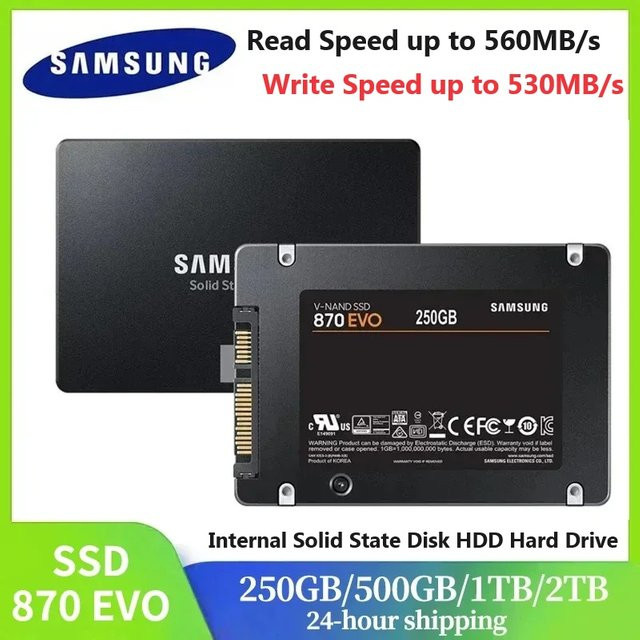 Samsung SSD 870 EVO Interne SATA 2,5 Zoll SSD Festplatte in Schwarz - Bild 1
