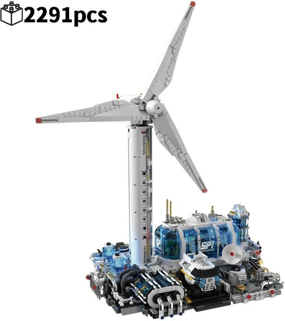 Wucifang Bags Windkraftwerk Bausteine Set, leuchtendes Modell, Bausatz, ab 3 Jahren - Bild 1