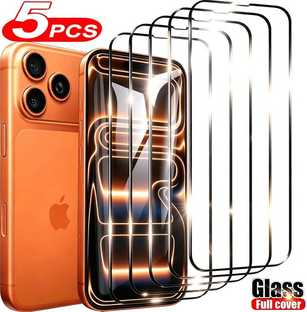 Amour Brave 5er-Pack 8K Panzerglas Displayschutzfolie für iPhone 17 Pro 16 15 14 13 12 Pro Max Plus 17e 16e Air transparent und hüllenfreundlich - Bild 1