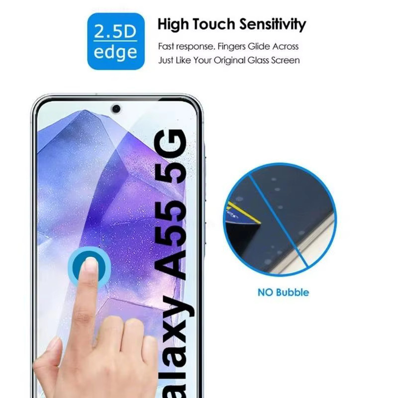 9H gehärtetes Glas Displayschutzfolie für Samsung Galaxy A17 A07 A56 A36 A26 A16 A06 A55 A35 A25 A15 A05S, Full Cover HD Film, transparent - Bild 2