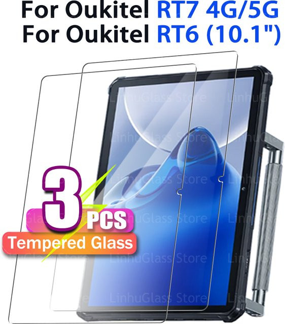 Schutzglas für OUKITEL RT7 TITAN 4G/5G und RT6 (10,1 Zoll), transparent, 9H Härtegrad, HD-Displayschutzfolie gegen Fingerabdrücke - Bild 1