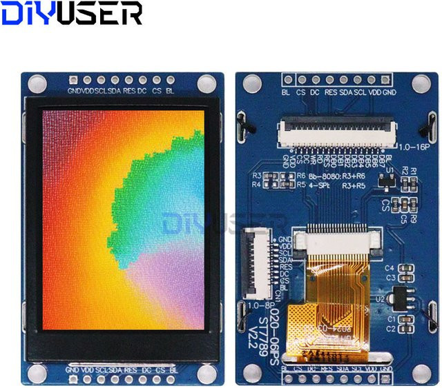 DIYUSER 2,0 Zoll TFT-LCD-Anzeigemodul mit ST7789-Controller und SPI/Parallelschnittstelle, 240x320 Pixel - Bild 1