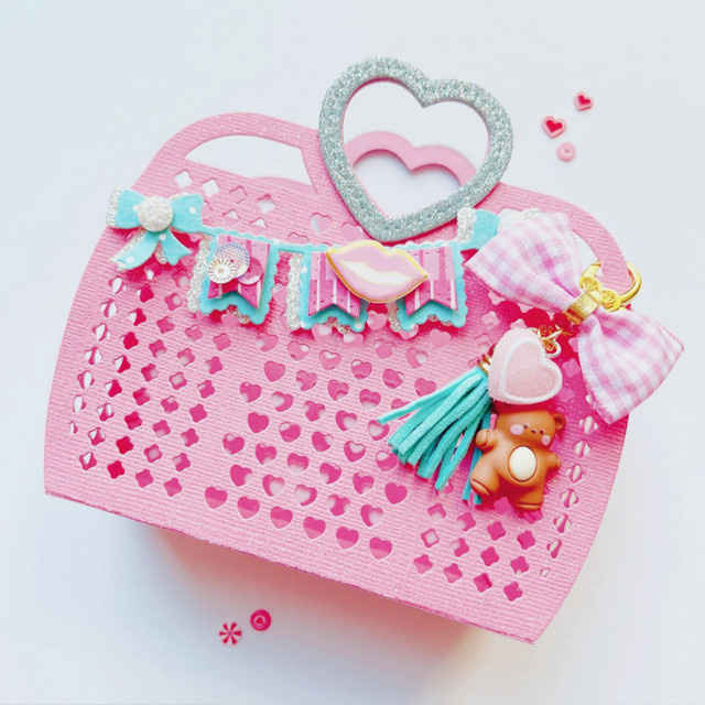 Herz Gelee Stanzform aus Edelstahl in Pink für DIY Scrapbooking und Bastelarbeiten - Bild 1