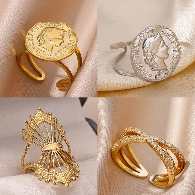 ICFTZWE Ring Edelstahl, Gold, Damen - Bild 1