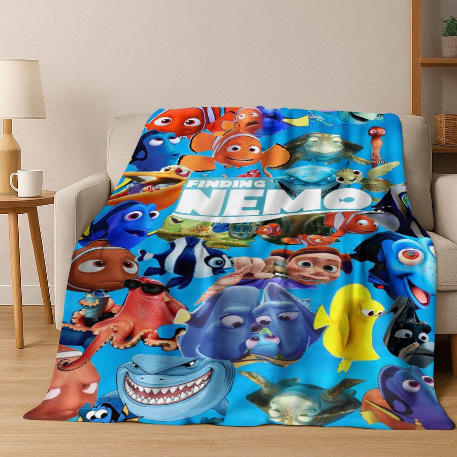 YangJOJO Flanell Decke Findet Nemo Unterwasserwelt 3D Cartoon, weiche Überwurfdecke für Kinder, Mehrfarbig, B: 130 cm, T: 150 cm - Bild 1