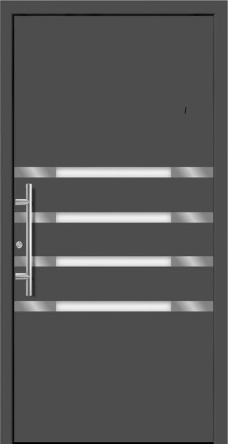 Splendoor Moderno Aluminium-Haustür mit Glaseinsatz, Anthrazit Metallic, Anschlag Links, B/H: 110 x 210 cm - Bild 1
