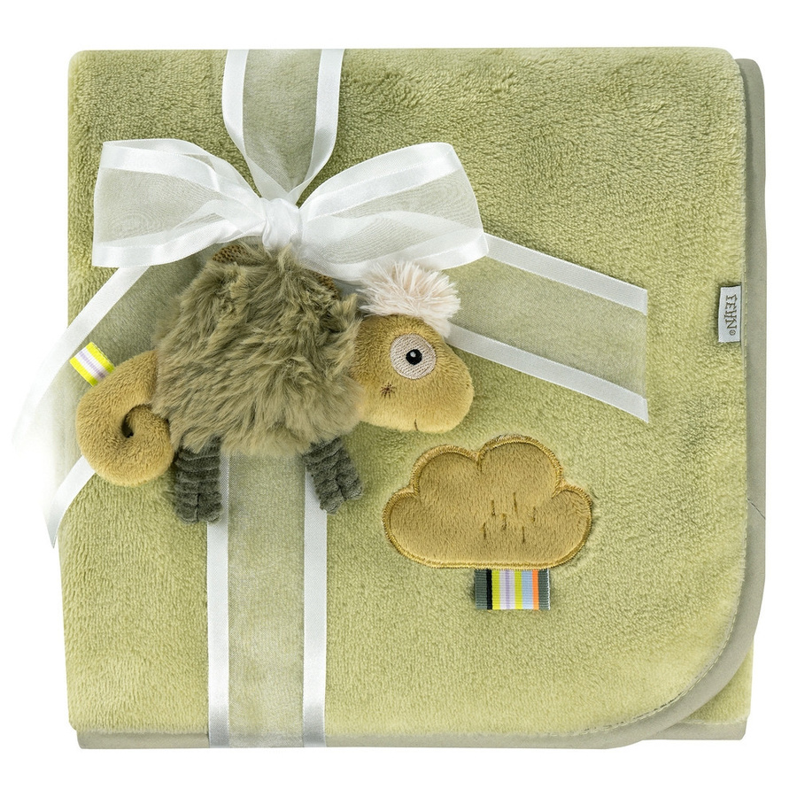 Fehn Kuscheldecke Chamäleon in Grün aus flauschigem Fleece-Material für Babys - Bild 1
