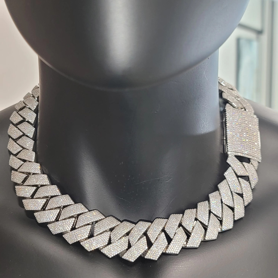 DOBLING Halskette, Edelstahl, Silber, Zirkonia, Unisex - Bild 4