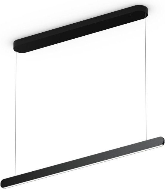 Occhio Mito linear volo 100 up LED-Pendelleuchte in Schwarz matt mit Black Phantom Kopf und Occhio air Modul für die Tischbeleuchtung - Bild 1