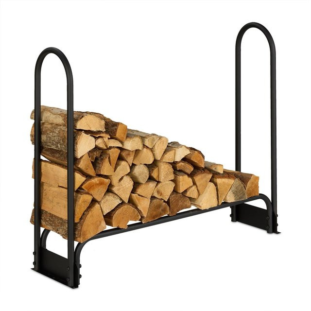 Relaxdays Kaminholzregal aus Metall in Schwarz, erweiterbar, B/H/T: 90 x 110 x 29 cm - Bild 1