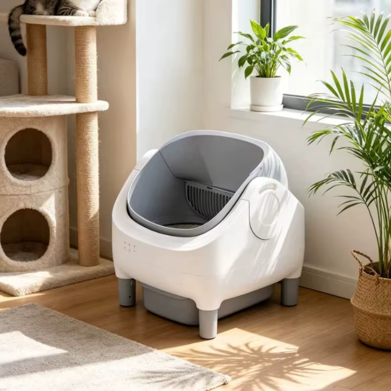 LUVCHAIN Intelligente Katzentoilette mit App-Steuerung und WLAN-Verbindung, Weiß, B/T/H: 52 x 51 x 52 cm - Bild 3