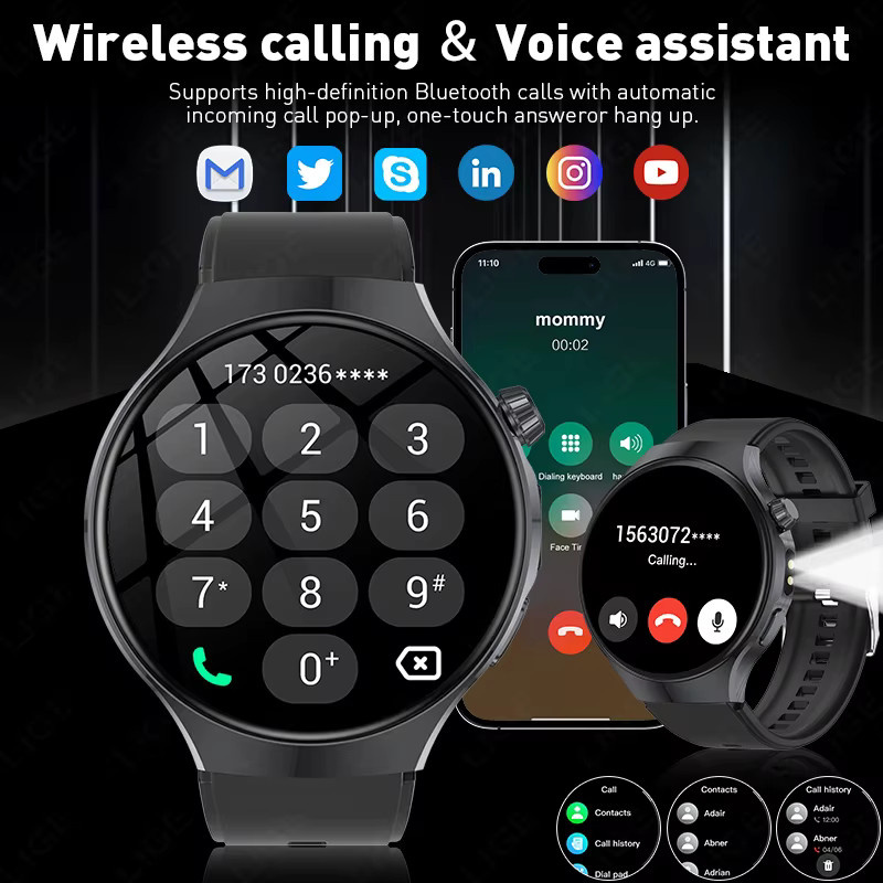 LIGE Smartwatch, Schwarz, Bluetooth, Unisex - Bild 2