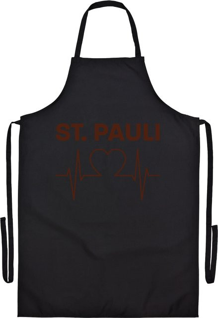 Grillschürze St. Pauli Herzschlag von multifanshop in Braun - Bild 1