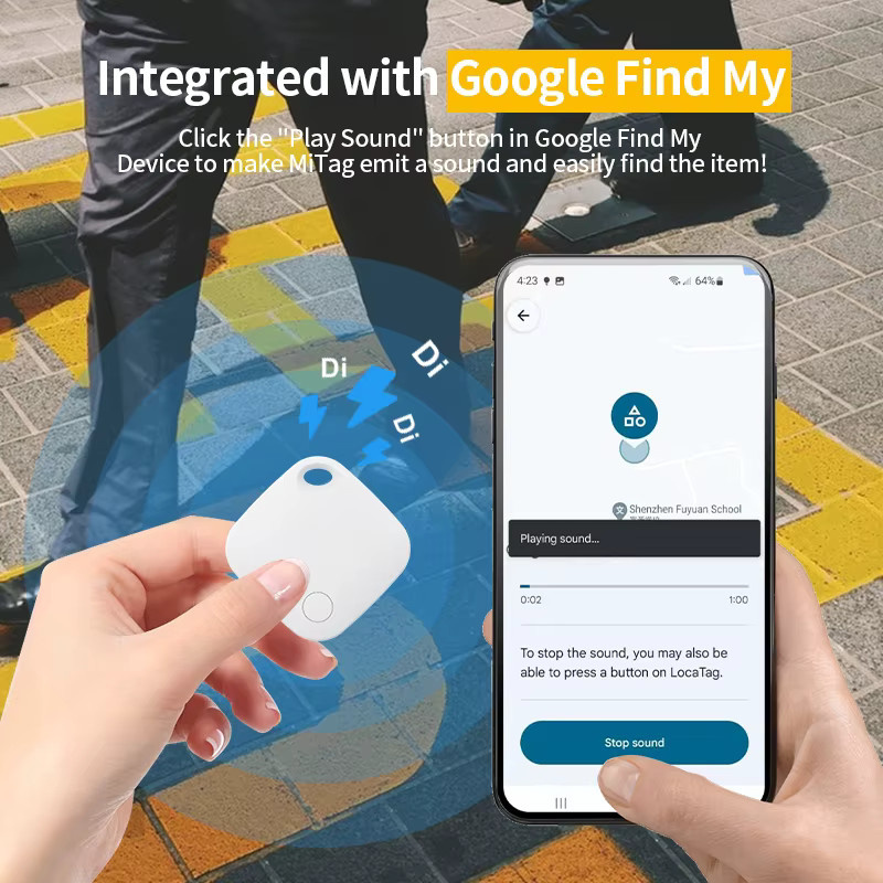 Smart Location Tracker für Android-Geräte mit Google Find My Device App als Schlüsselfinder für Xiaomi, Samsung und Motorola in Schwarz oder Weiß - Bild 3