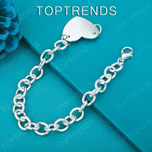 Charm Mode-Schmuck Herz-Armband, 925 Silber - Bild 1