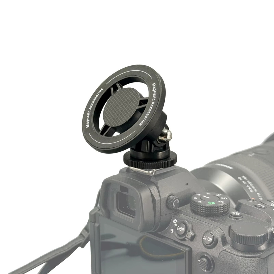 Magnetische Cold Shoe Handyhalterung in Schwarz für iPhone 17 16 15, DJI Osmo Action 4 und GoPro 13 12 sowie Nikon Filmkameras - Bild 1