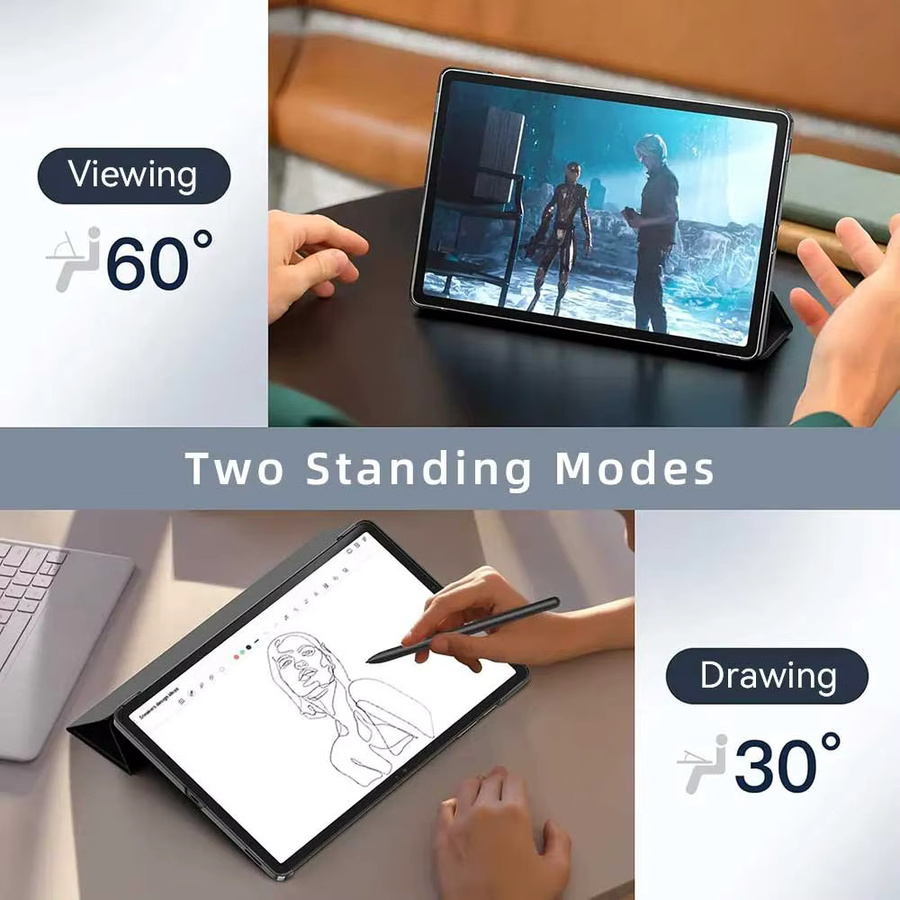 Samsung Galaxy Tablet-Hülle mit Smart Auto Sleep/Wake Funktion in Schwarz und Grün für A7 Lite, S6 Lite, Tab A9, A8, A7, S7, S8, S9 und Plus FE - Bild 5
