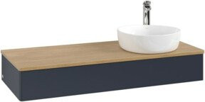 V&B Waschtischunterschrank Antao mit Beleuchtung, Eiche honig lackiert, Braun, B/T/H: 120 x 50 x 19 cm - Bild 1