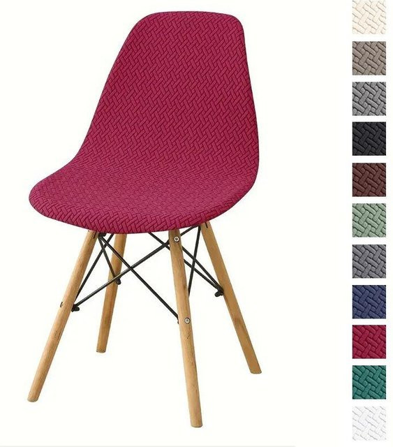 Yiran Furniture Schalenstuhlbezug für Eames Esszimmerstühle, T-förmig, Staubdicht, Bordeaux, B/T/H: 40 x 40 x 22 cm - Bild 1