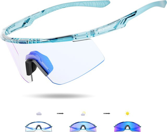 SCVCN Sportsonnenbrille, Männer, blue, Photochrome, Kunststoff - Bild 1