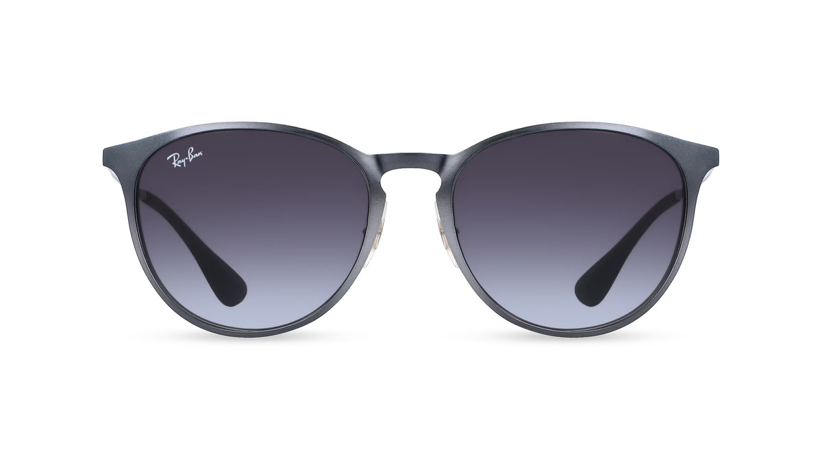 Ray-Ban RB 3539 ERIKA Sonnenbrille, Vollrand, Panto, Metall, Unisex, Grau - Bild 1